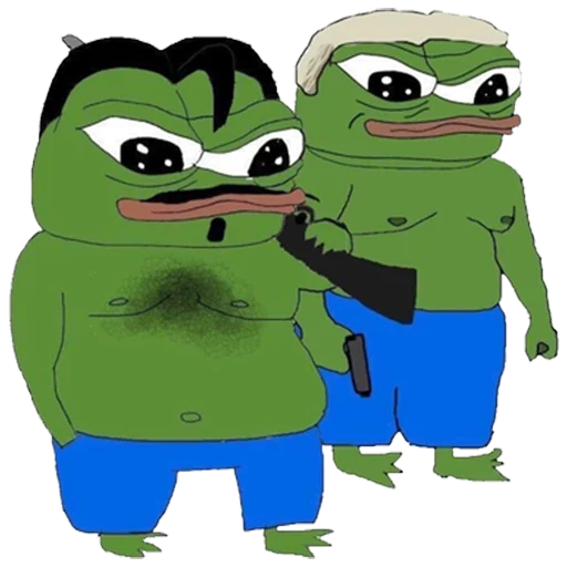 Two Froguza community frog characters