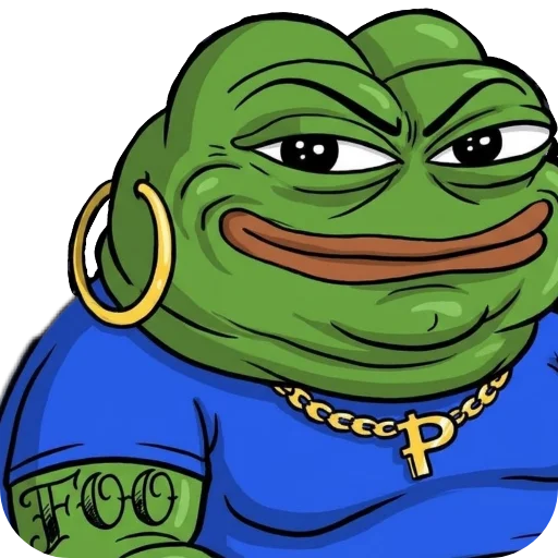 Froguza wearing a gold chain and earring